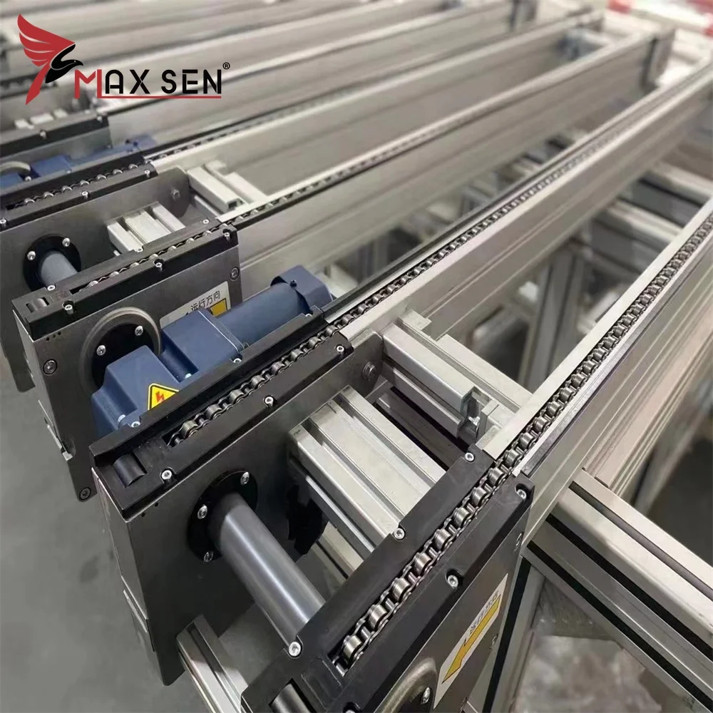 Maxsen Hot Sale Customized Double Speed Chain Conveyor Powered Pallet Transfer Chain Conveyor System Assembly Line