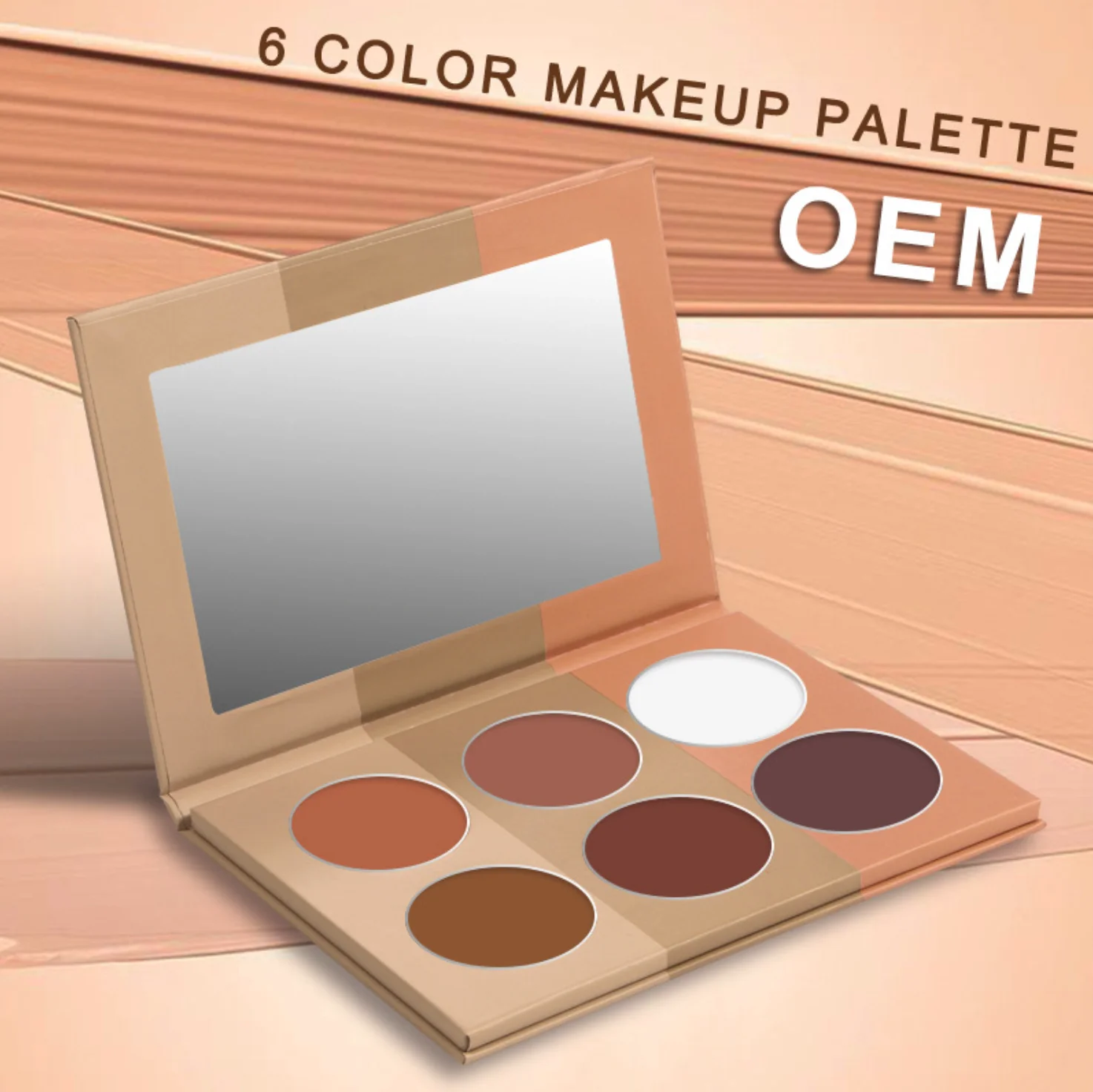 
High pigmented contour powder makeup private label 6 colors contour palette DIY vegan contour 