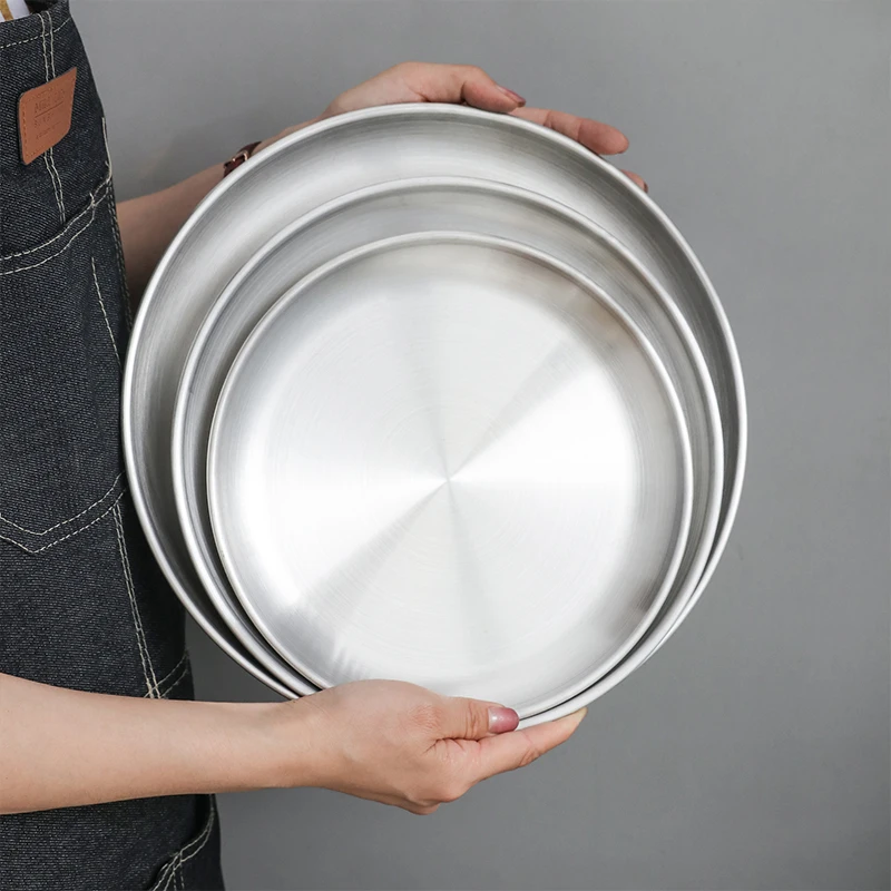 Silver Chargers Restaurants Anchor Dinner Reef Metal Cheap Charger Hotel Stainless Steel Canteen Plates Set