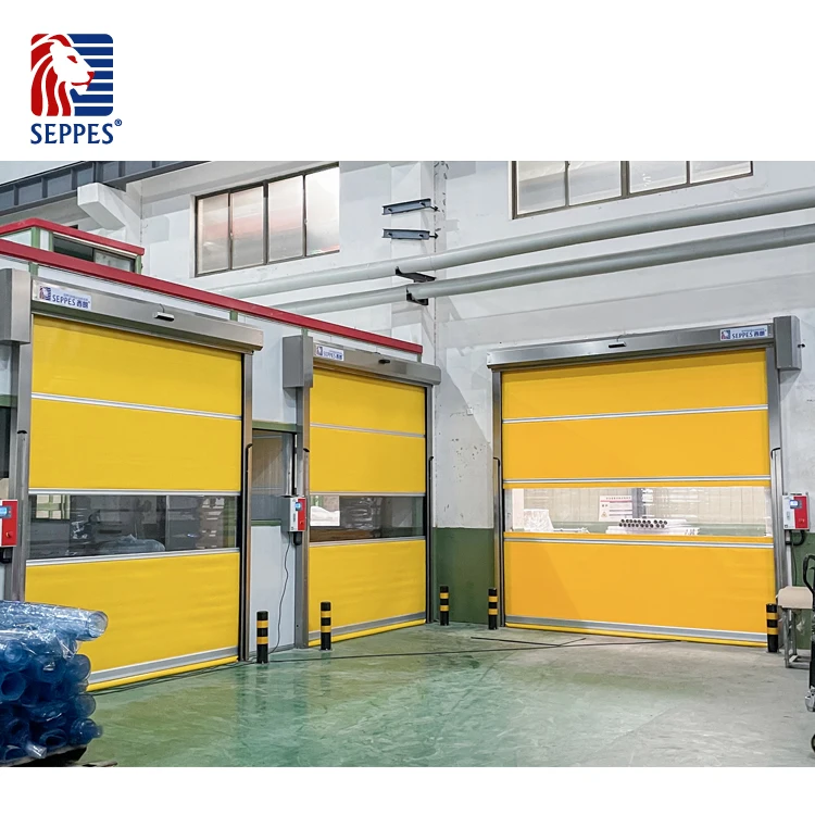 SEPPES PVC Fast Door with High-Speed Electric Motor Waterproof Roller Shutter Radar Sensor Red Rapid Door-Wholesale