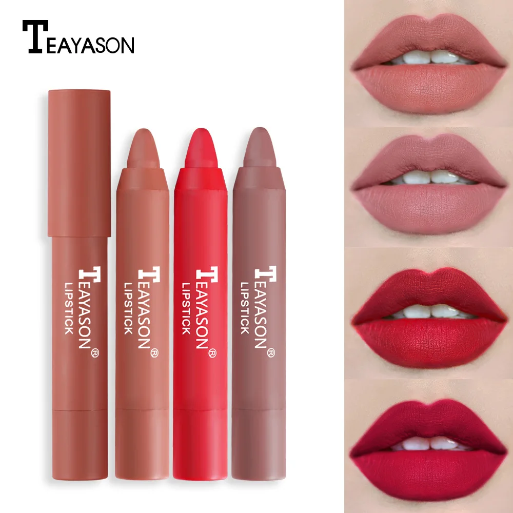 Waterproof Matte Lipstick Pen Lasting Nude  Lipstick Easy To Wear Non Sticky Cup Red Batom Lips Makeup Cosmetic
