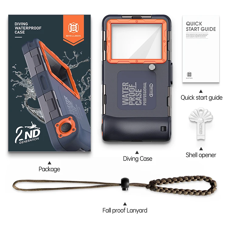 Heavy Duty Upgraded Full Body 2nd Gen Professional Universal Underwater Photography Diving Phone Case For IPhone 13 Mini/12 Mini