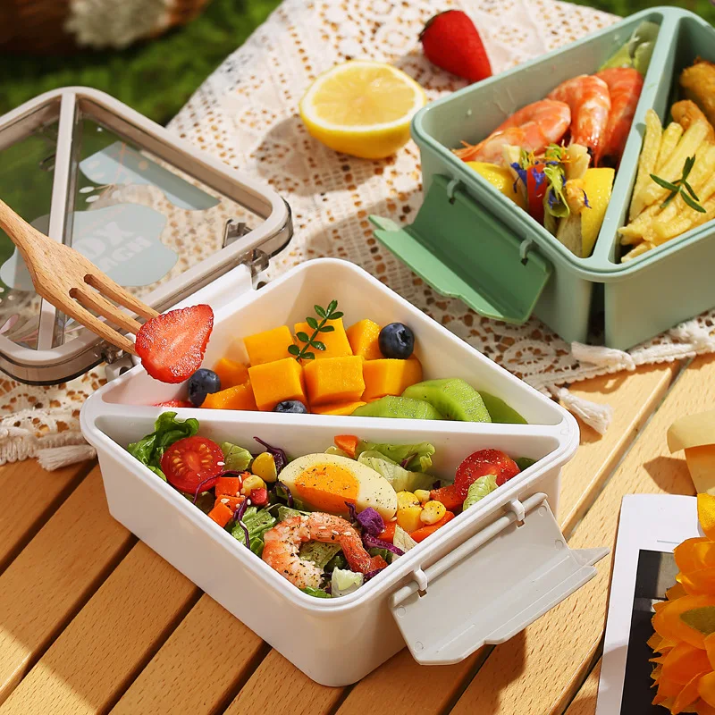 school compartmentalized container adult bento lunch box child leak proof with handle