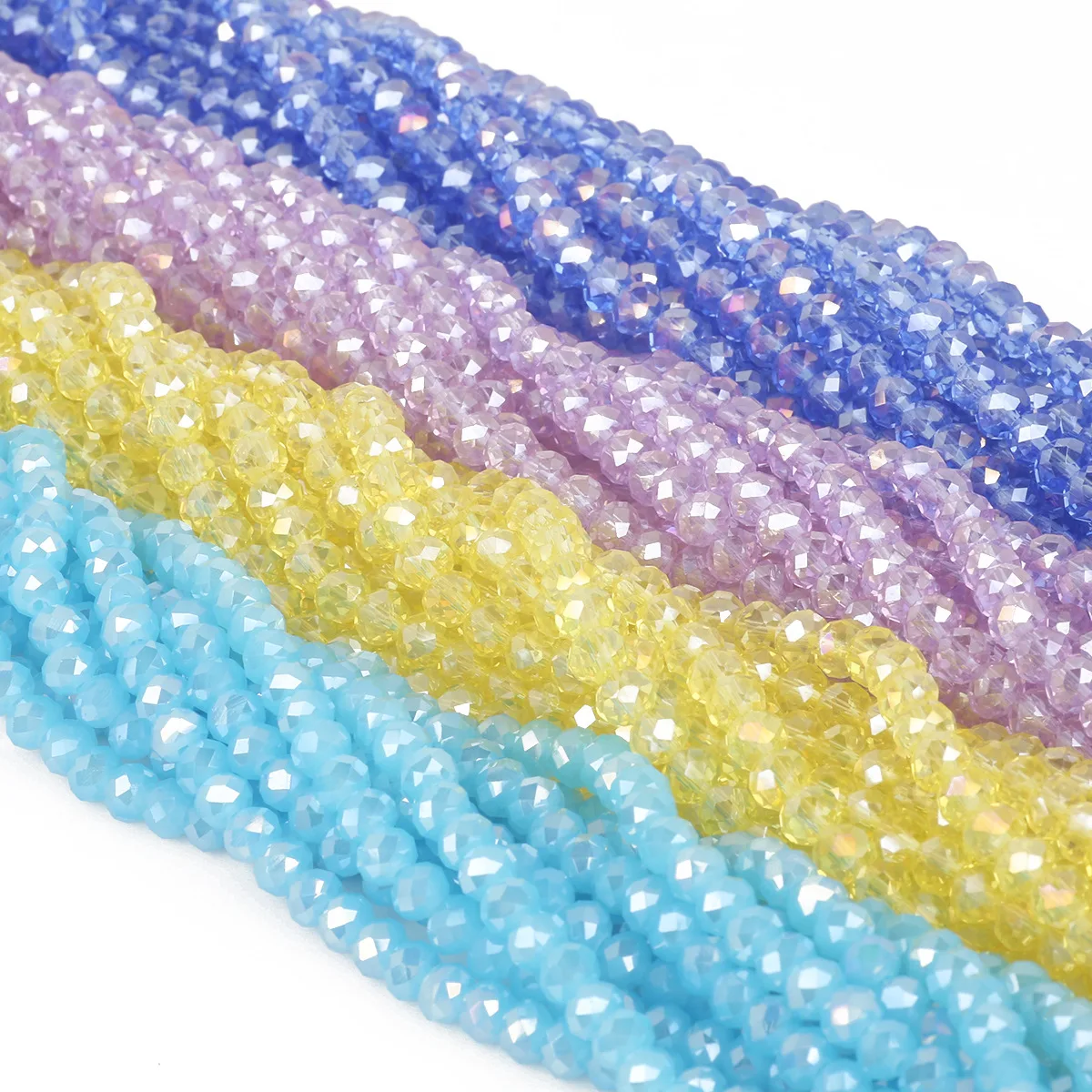 Faceted Glass Crystal Beads Colorful Beads Jewelry Making Bead for Making Bracelet Necklace Accessories