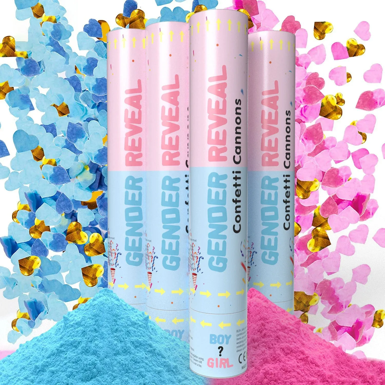 Fast dispatch biodegradable gender reveal confetti cannon party poppers confetti & spray