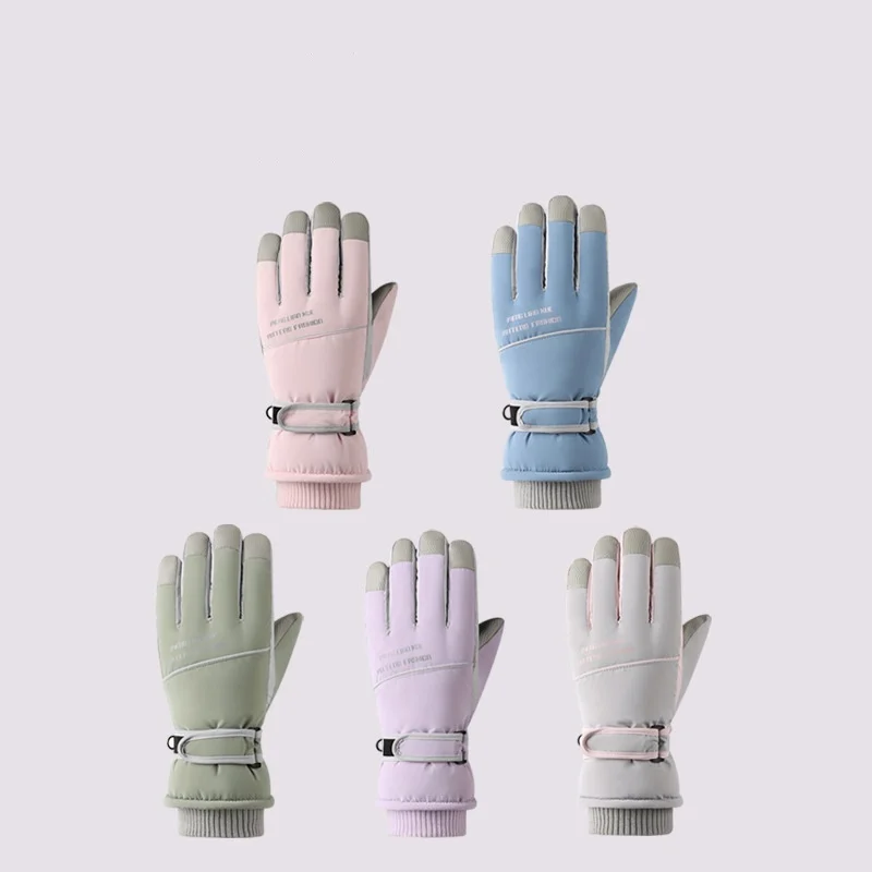 Custom design touchs snowboarding gloves ski mitten gloves waterproof skiing ski winter gloves for women