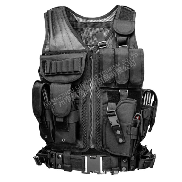 Hot Sale Hunting Training Game Vest Adjustable Breathable Training Weighted Vest Tactical Durable Mesh Vest with Utility Pouches