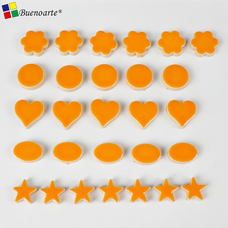 Mix Color Irregular Ceramic Mosaic Tiles Star Round Flower Ellipse Shaped DIY Making Stones for Craft Hobby Art Wall Decoration