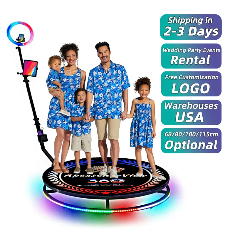 Factory Shipped in 24H for Free 360 Photo Booth for Party Wedding Automatic Spinning 360 Camera Ipad Photobooth Machine Booth