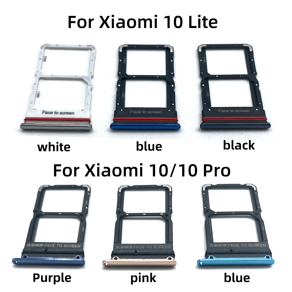 Sim Card Slot Tray Holder For Xiaomi Mi 10 10T Pro Lite SIM Card Tray Slot Holder Adapter Accessories Spare Parts Wholesale
