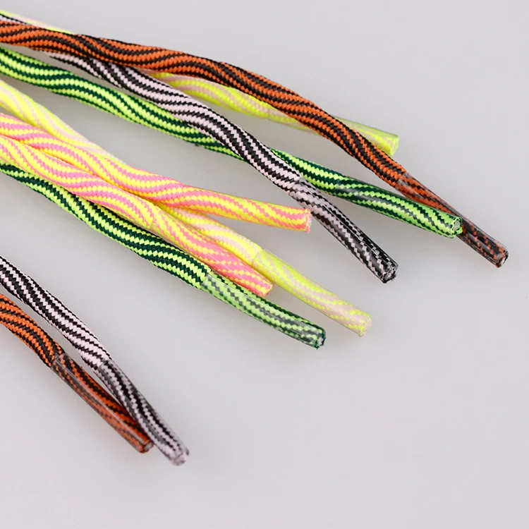 Heavy Duty Hiking Shoe Laces Boot Laces Durable Wavy Line Polyester Thick Round Climbing Shoelaces