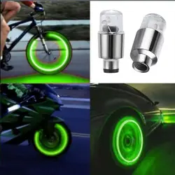 Car Wheel LED Light Moto cycle Bike Light Tire Valve Cap Decorative Lantern Tire Valve Cap Flash Spoke Strobe Neon Lamp