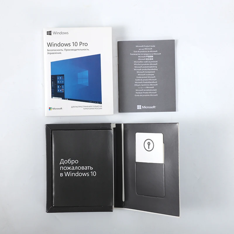 New Microsoft software windows 10 pro key card box Russian version win 10 pro