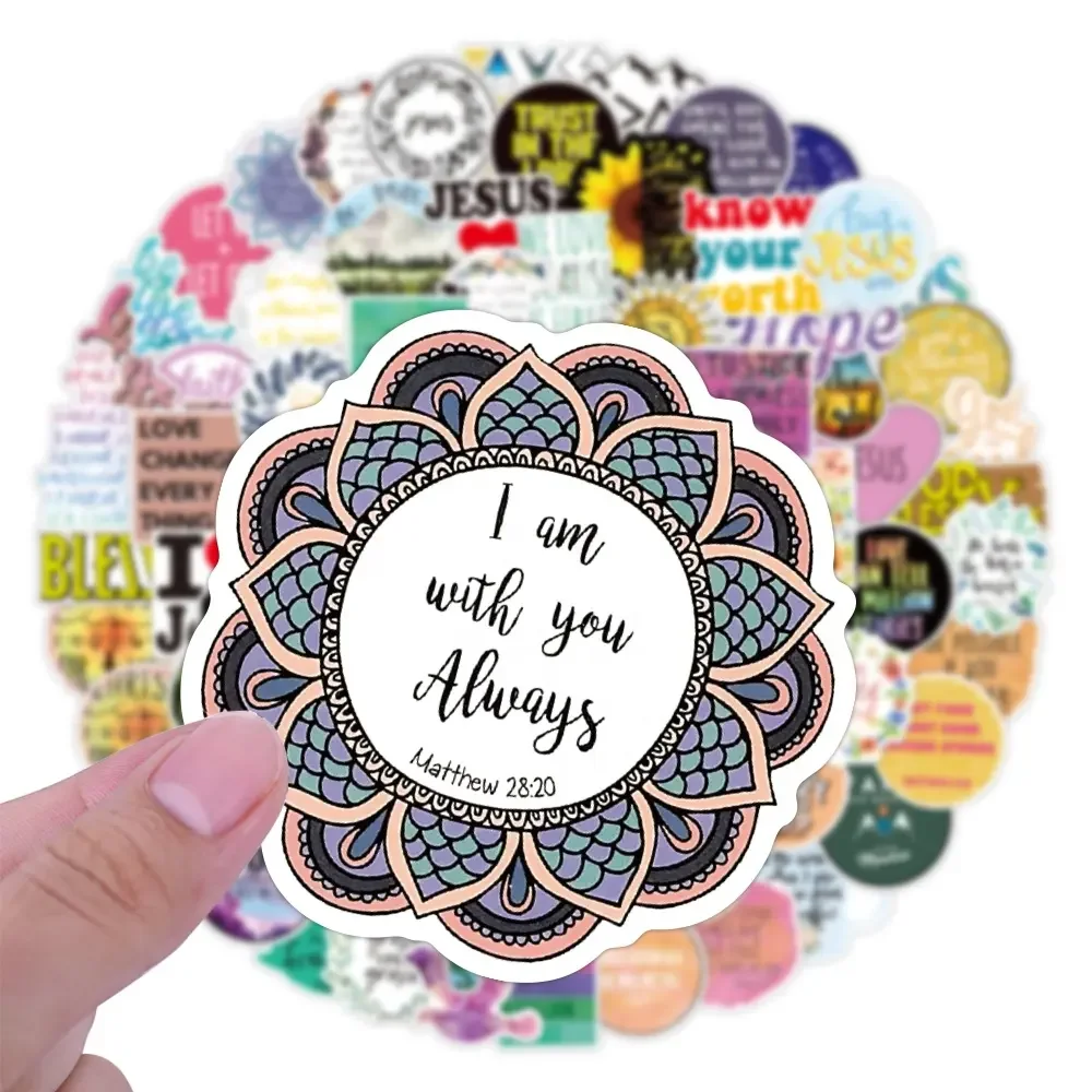 Religious Christian Easter Gifts Stuff Merchandise Stickers Water Bottles PVC Luggage Bible Jesus Christian Stickers pack