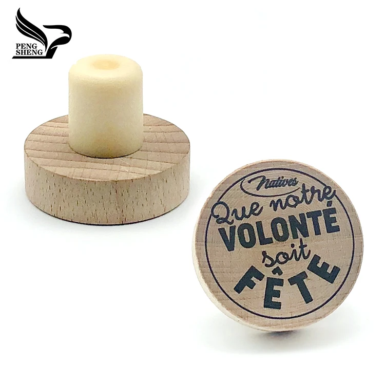 
Wholesale customized wooden top cap t shape wine glass bottle synthetic cork wine bottle cork stopper 