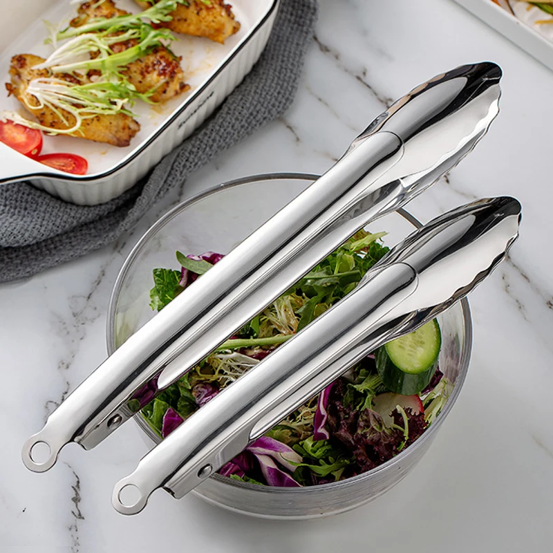 Heat Resistant kitchen graters Cooking Kitchen Ice Tongs Stainless Steel Food tongs for cooking