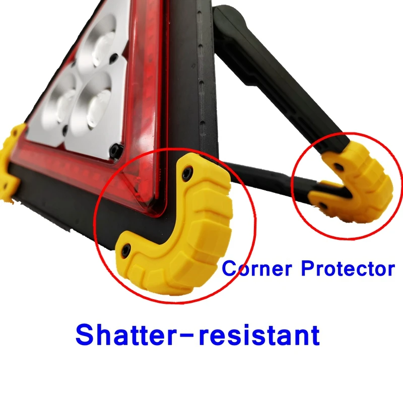 Portable Rechargeable Emergency Red Warning triangle Traffic light lithium battery USB power bank flashlight for car repair