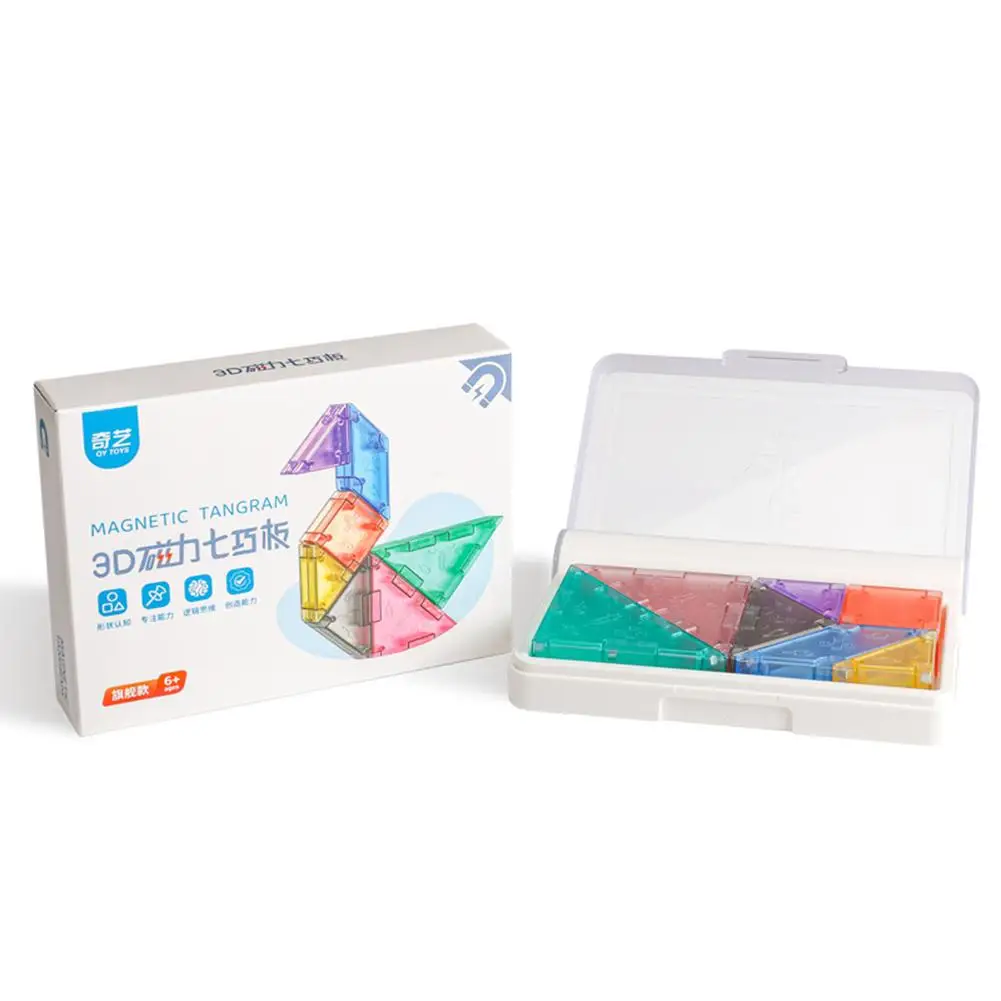 Qiyi Colorful 3d Magnetic Tangram Jigsaw Toys Logical Thinking Training Drawing Board Puzzle Games For Children