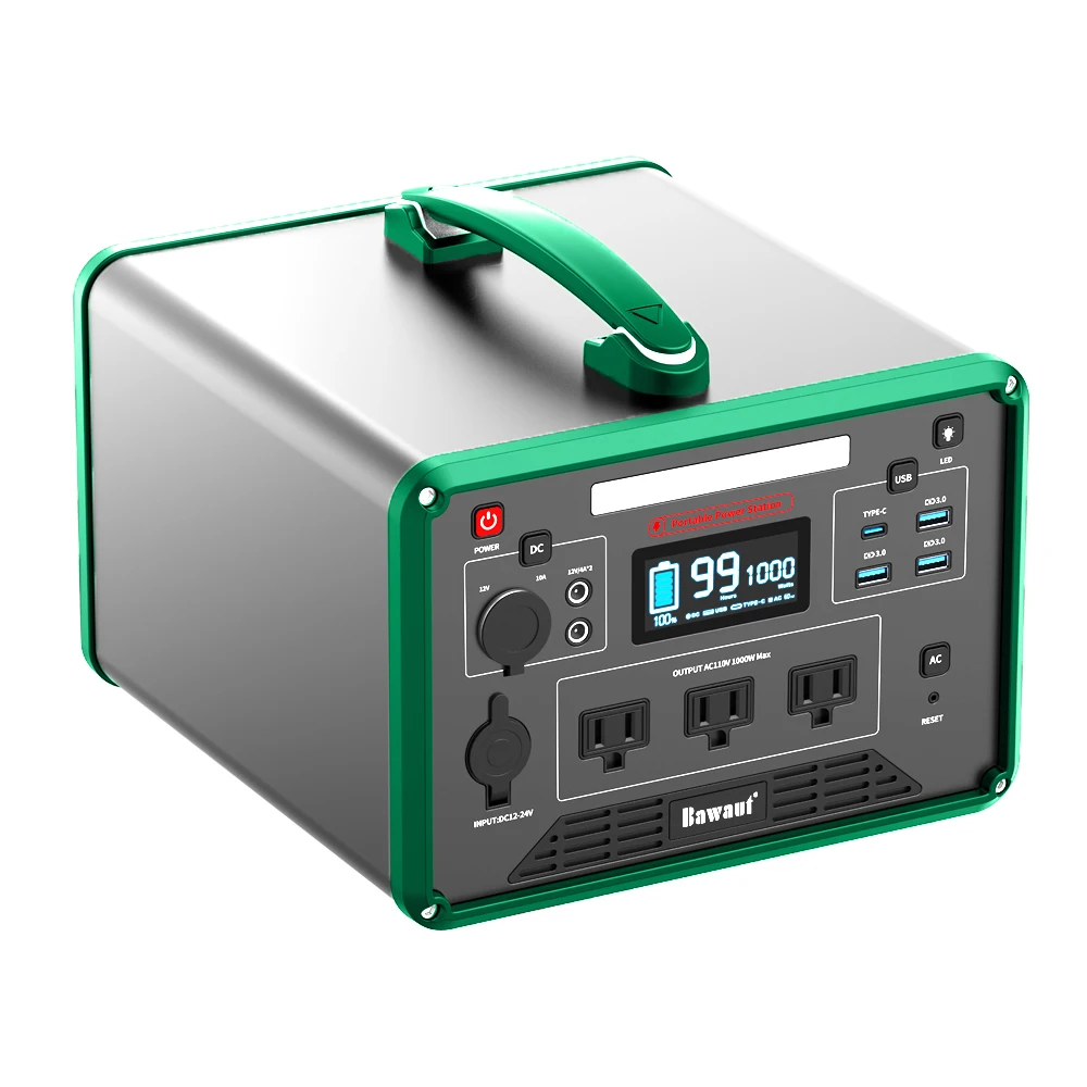 High Quality Portable Power Station 220V AC Outlet 1000W 400000mAh Regulated Set For Power Outage Supply