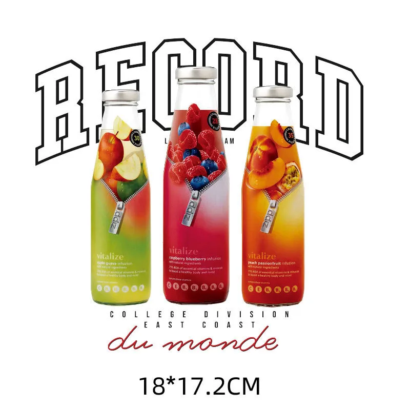 New Design Heat-sensitive Bottle Patches DIY Thermo Stickers on Clothes Iron on Transfers for Clothing