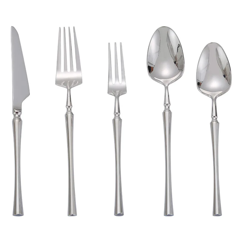 Western 304 small waist titanium gold household western dining tableware stainless steel steak knife fork spoon four piece set