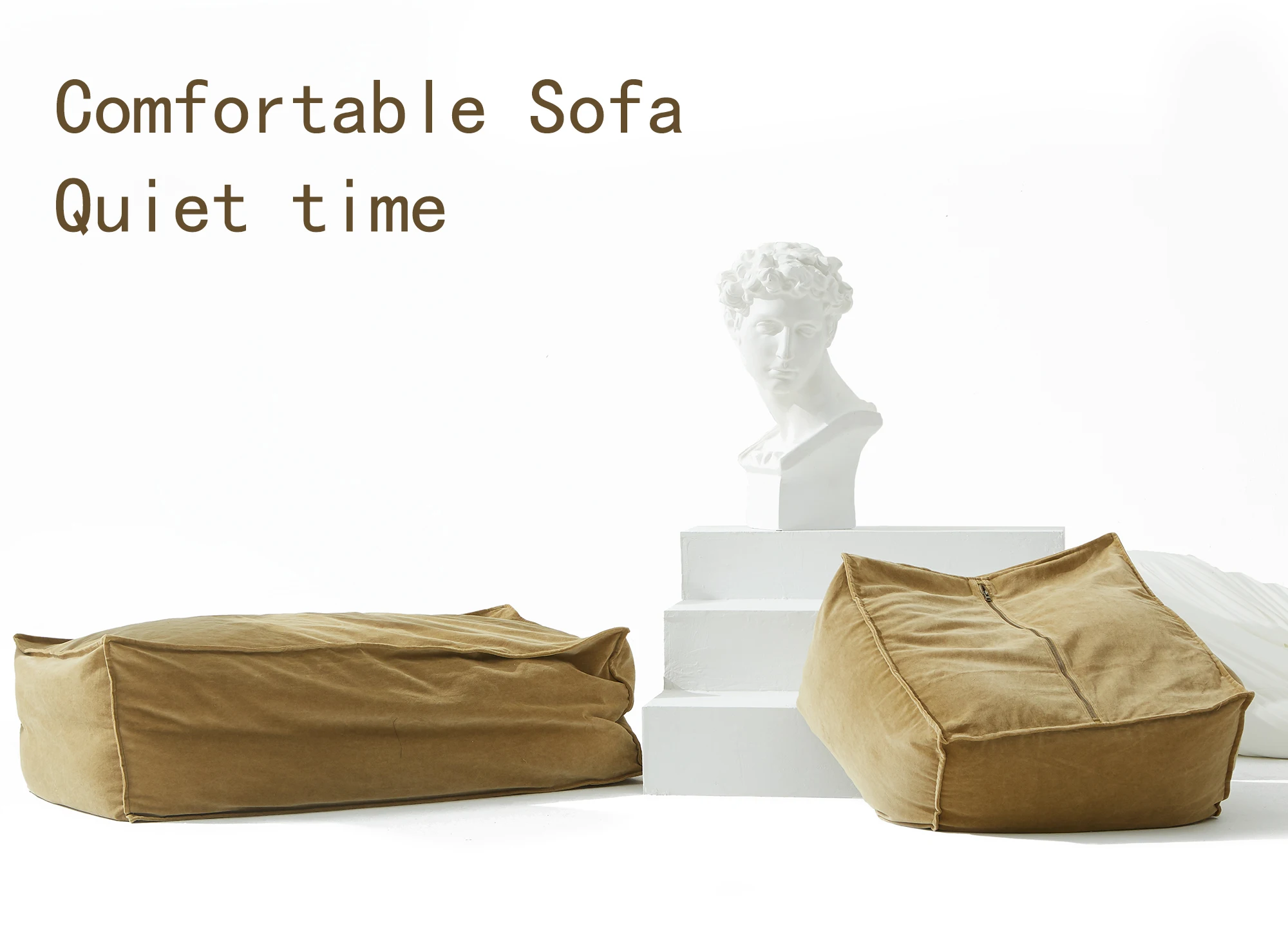 
Cotton white lazy sofa long bench xxl bean bag seat 