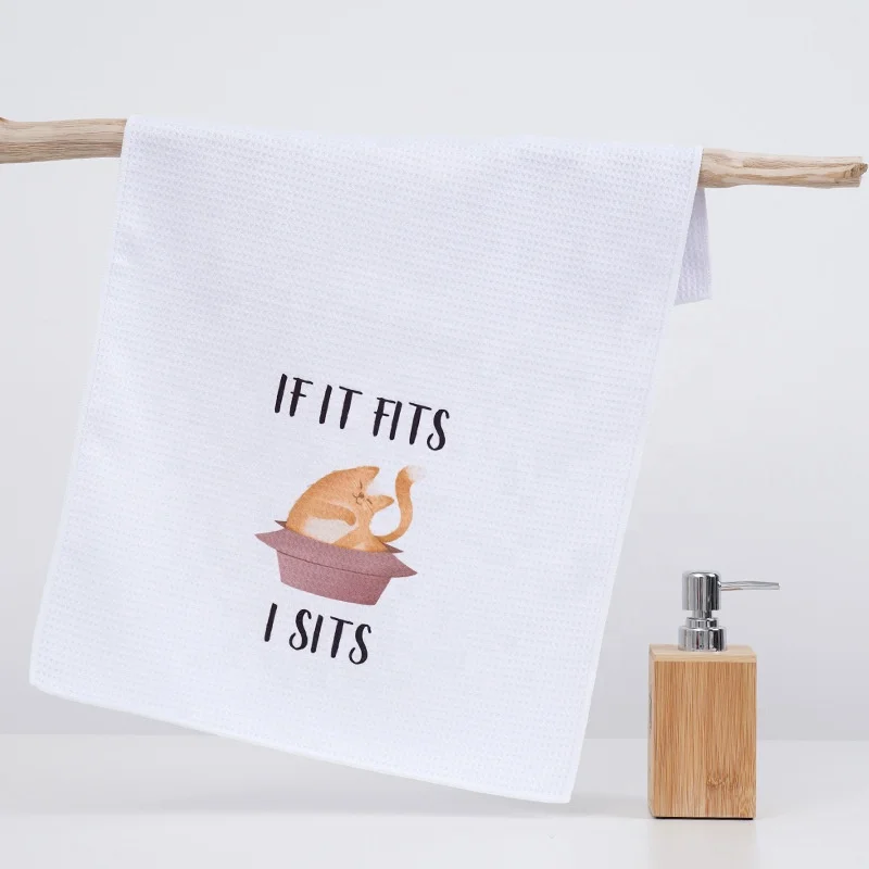 Wholesale Blank Custom Printing Dye Sublimation Microfiber Waffle Weave Kitchen Drying White Flour Sack Dish Tea Towel