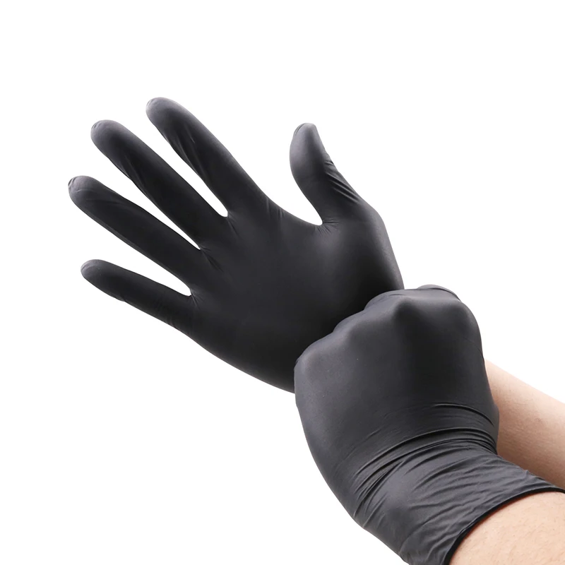100pcs Disposable Nitrile Glove-s Black Nitrile Disposable Powder Free Glove-s