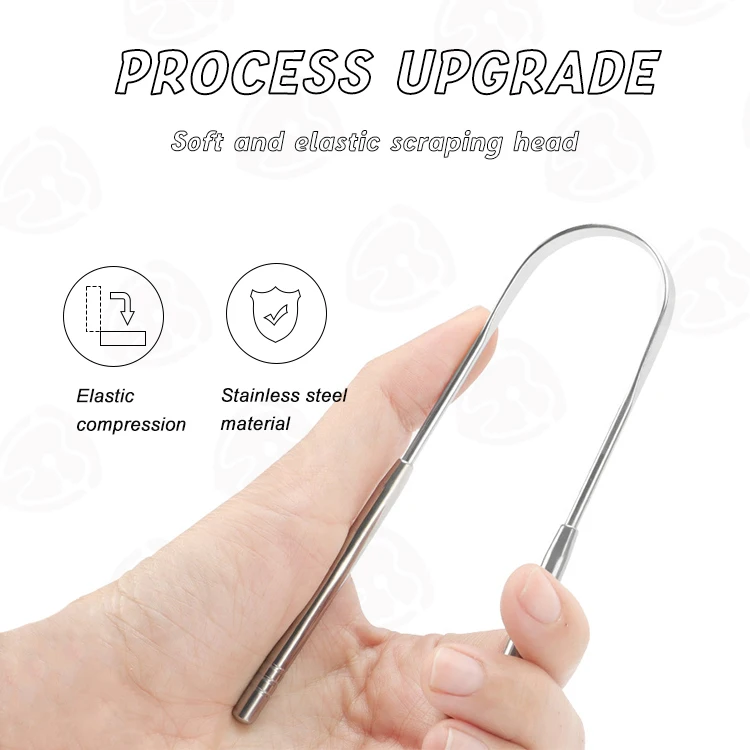 New Clean Up The Mouth Oral Tongue Cleaner Brush Oral Hygiene Care Tools Stainless Steel Copper Tongue Scraper For Adult