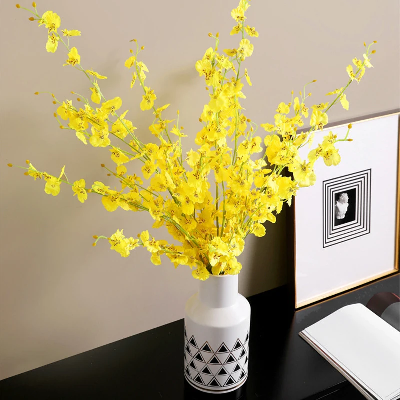 wholesale yellow artificial plants decoration flower vase dried flower bouquet home decor artificial flowers