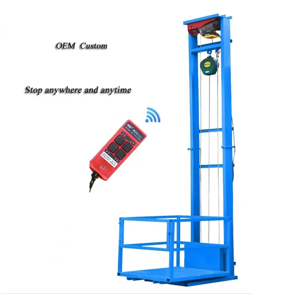 outdoor indoor small cargo lift wall mounted freight elevator vertical cargo elevator hydraulic goods lift
