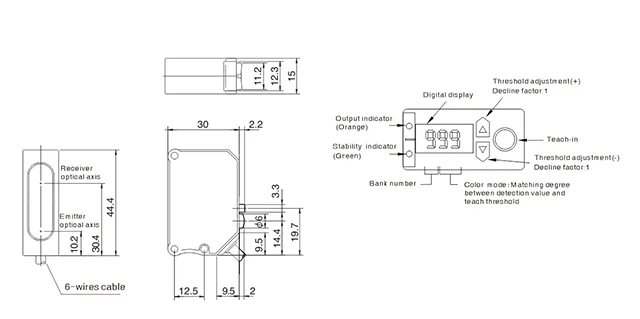 AkuSense 10mm Npn Pnp Infrared Beam Photoelectric Detection Detective Diffuse Reflection Electrical Photo Color Mark Sensor