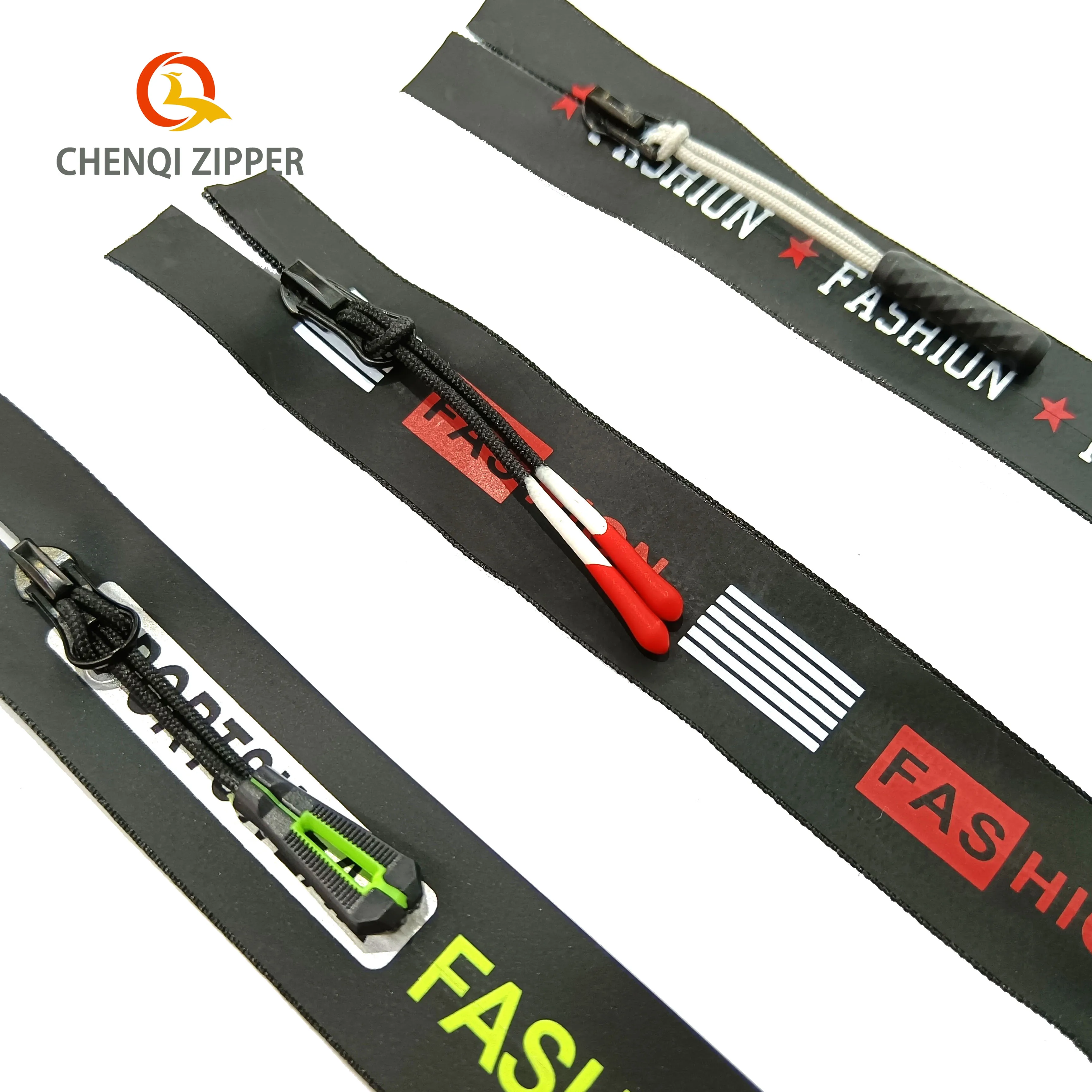 Tape Zippers 3# 5# 7# Garment Garment Custom Image Word Printing Sewing Waterproof Nylon PU Plastic Fast Delivery Clothes Zip
