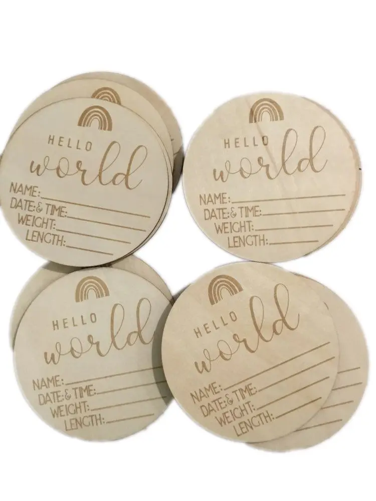 Hot selling Baby Gift Sets wooden monthly milestone card  commemorative photo newborn month card