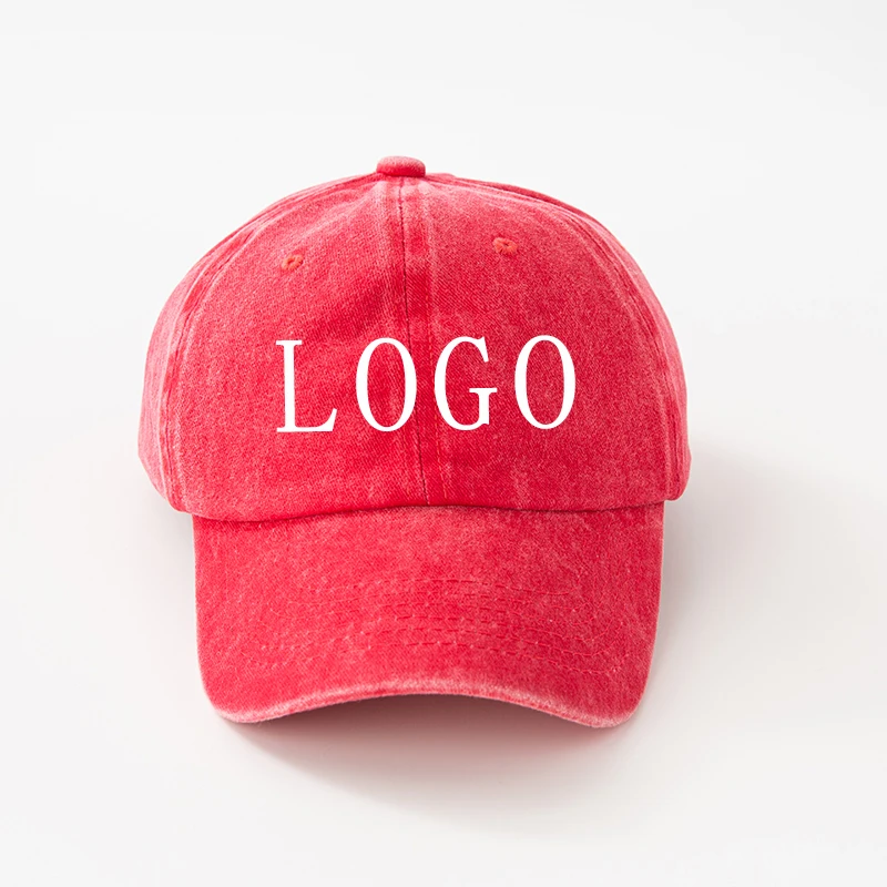 Unisex Adjustable Unstructured Soft Vintage Acid Wash Ball Cap Plain Cotton Baseball Snapback Denim Animal Character Pattern