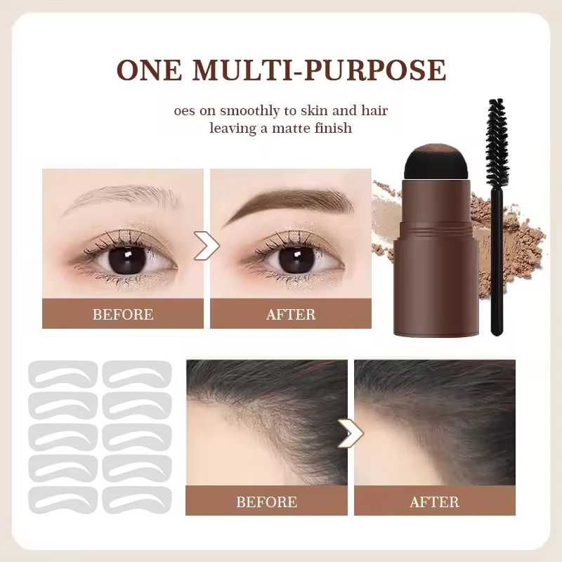 Wholesale Custom Logo 10 MOQ Brow Stamp Shaping Perfect Eyebrow Enhancer Powder Stick Waterproof Eyebrow Stamp Stencil Kit