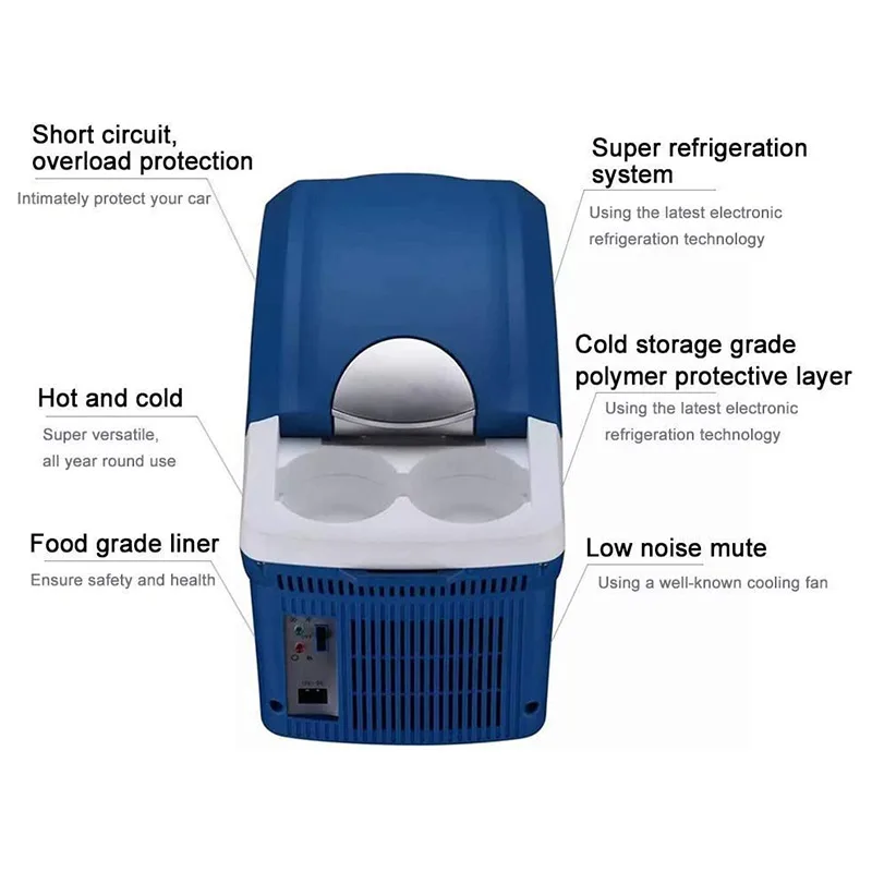 Hot Selling 7.5L Car Freezer Fridge D C 12V Portable Fridge for Truck SUV Car Mini Fridge Drink Cooler Box
