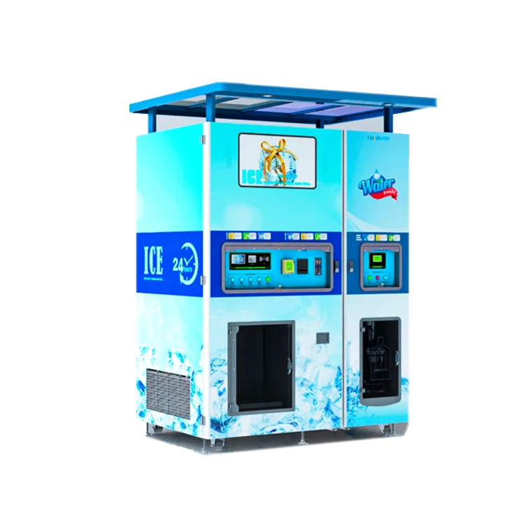 New Design water and ice automatic pack outdoor ice vending machine price