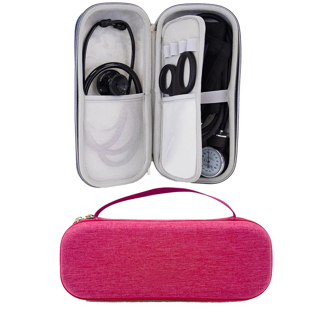 Hard case fits stethoscope 3M Littmann Classic III/Lightweight II Diagnostic/MDF Acoustic Deluxe Stethoscope mesh pocket