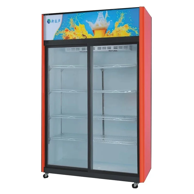 cold cola stand vertical glass display double single door coke pepsi display fridge
