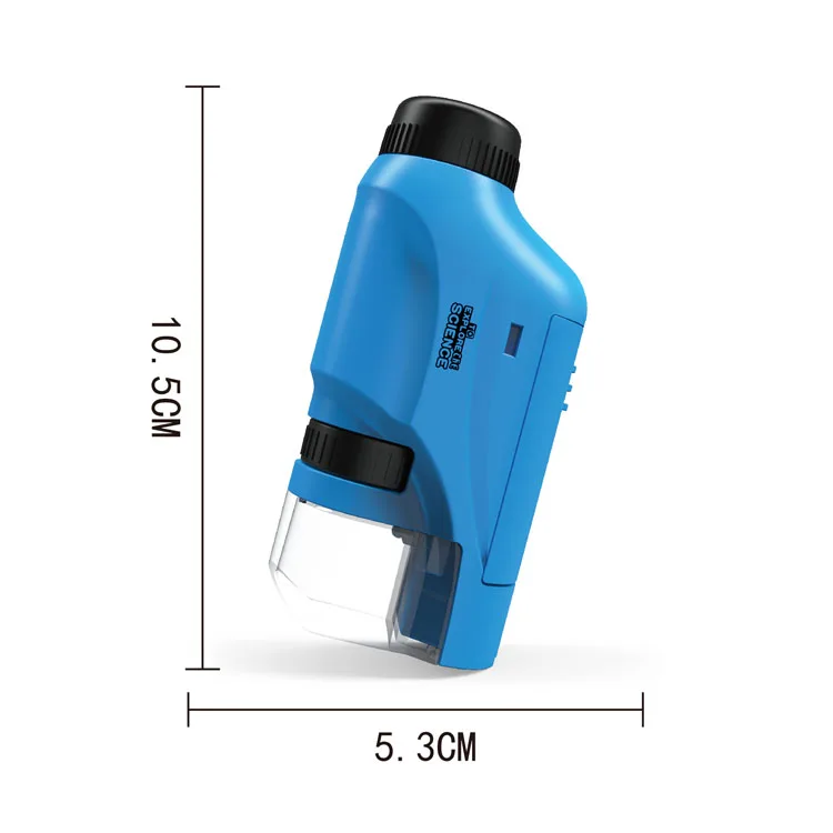 2024 Kids Handheld Microscope Toy 60-120x Educational Mini Pocket Science Microscope with LED Light Outdoor Children Stem Toy