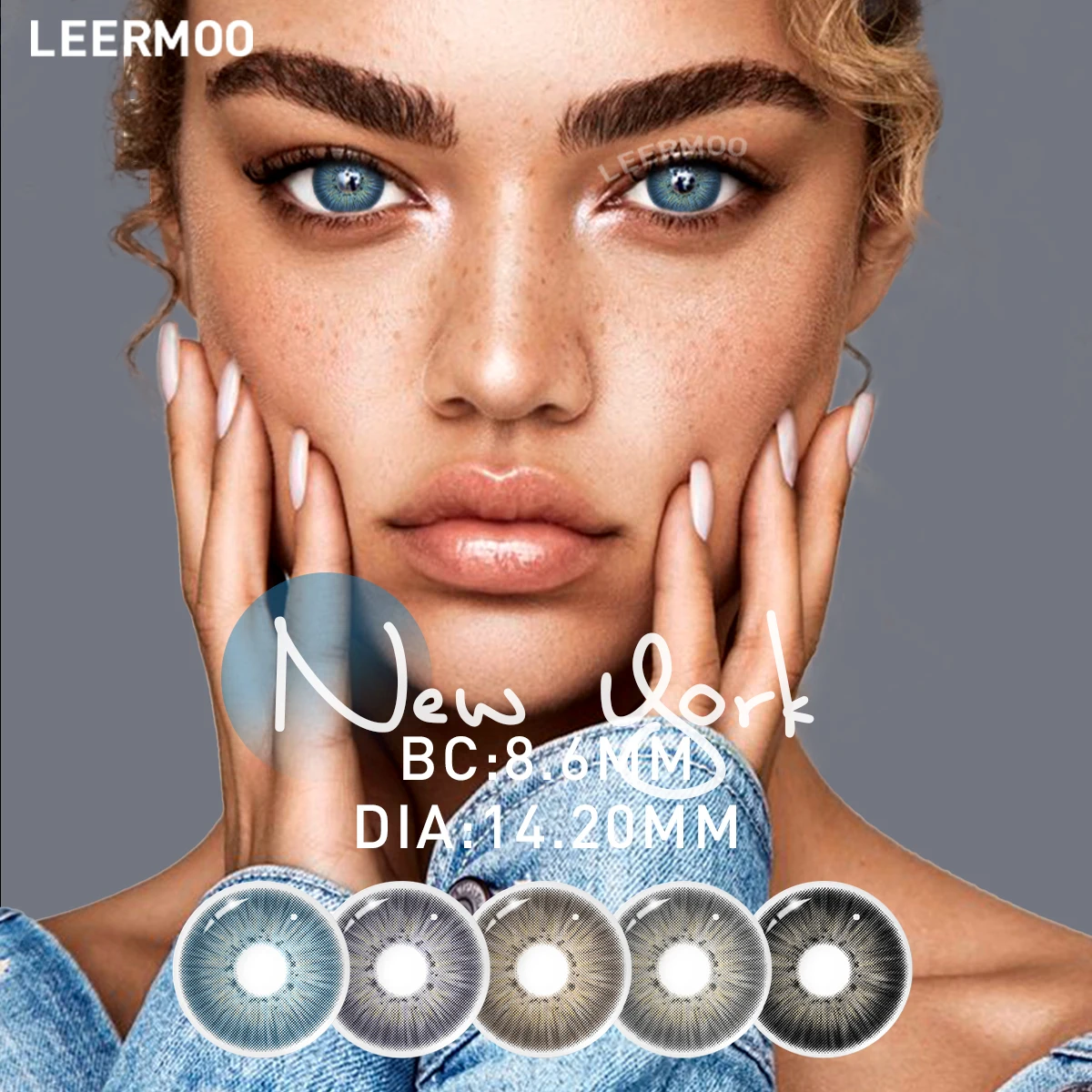 LeerMoo Hot Sellers Yearly Use color eye lenses New York III Colored Contact Lenses Customization Circle Soft Color lens