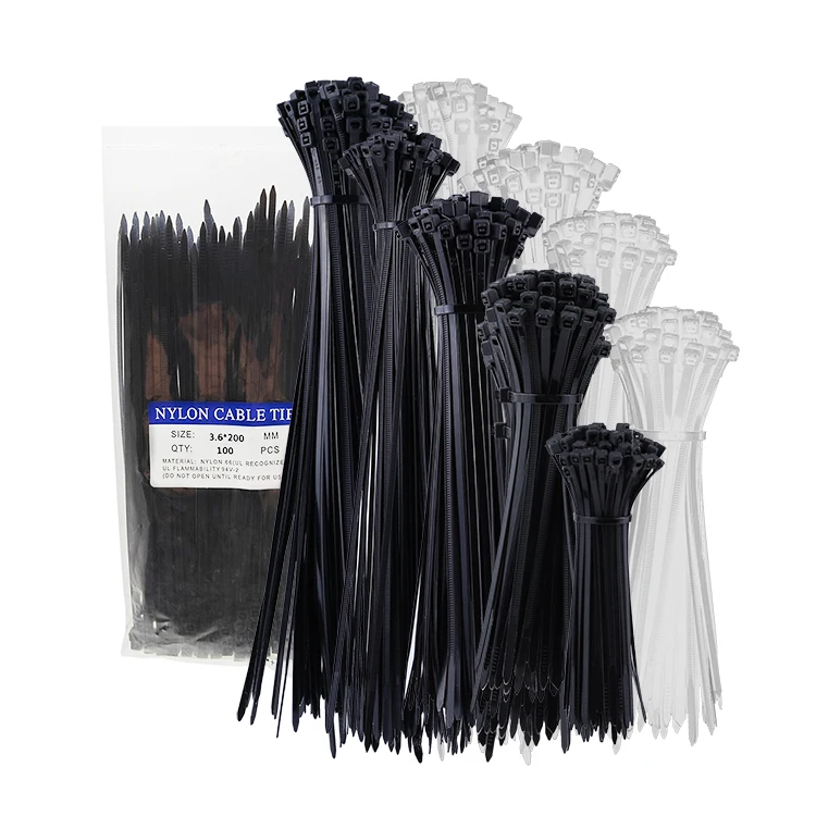 3.6*200 200mm Black  Nylon Wire binding 66 Good insulation White Outdoor usable  Kabelbinder Tie wrap cable ties