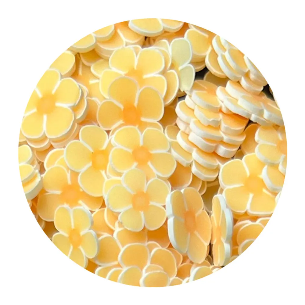 White Blue Snowflake Polymer Clay Slices Mix Round Pearl Beads DIY Toys Slime Charms Kids Gifts Nail Decor Handicraft Supply
