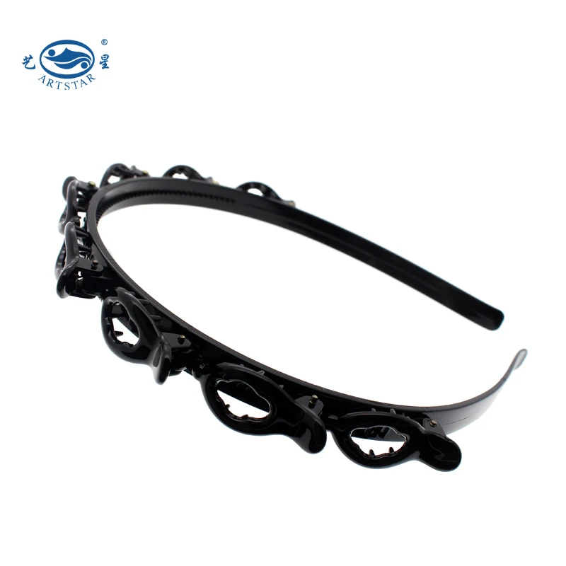 Artstar Hairband With Clip Double Layer Twist Plait Headband DIY Hair Braiding Styling Tools