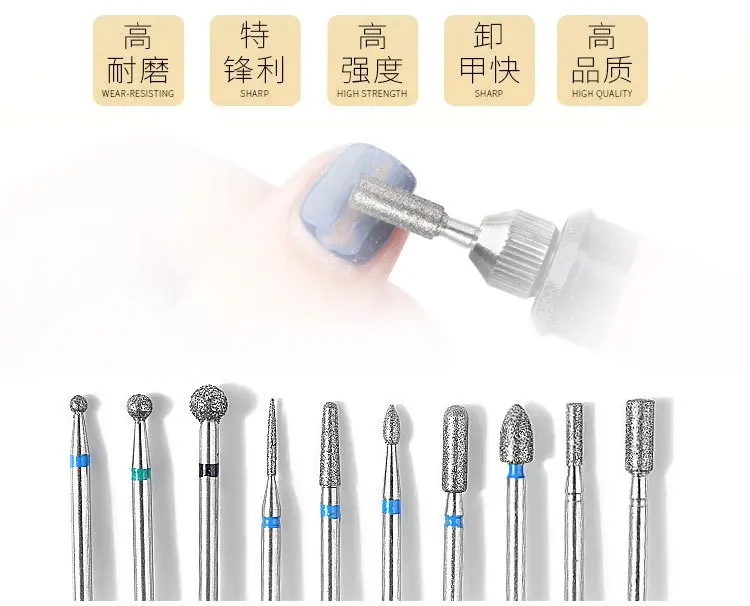 Wholesale Alloy Tungsten Steel Carbide Nail Drill Bits Set Portable Electric Manicure Drill Tools