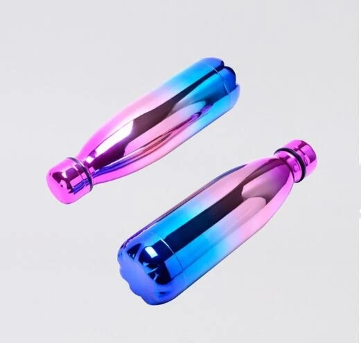 Vacuum Thermos Chilly Water Bottle in Bulk Rose Gold Cola Shaped Stainless Steel 17oz Sport Applicable for Boiling Water Support