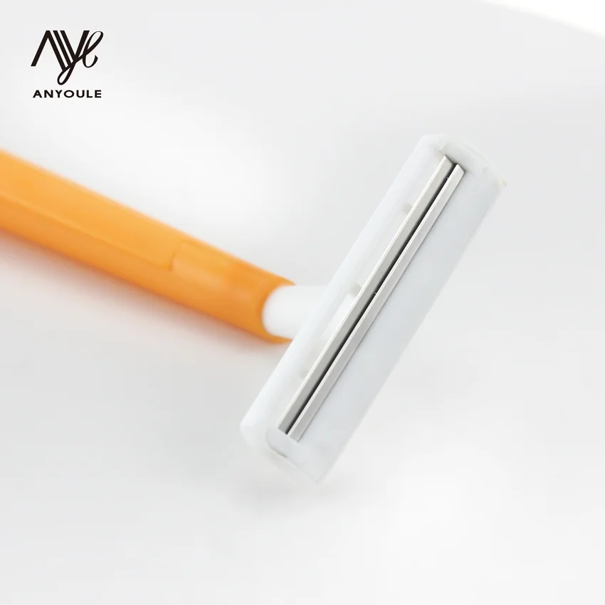 Hot disposable razor double edge blade shaving razor with lubricant strip stainless steel blade