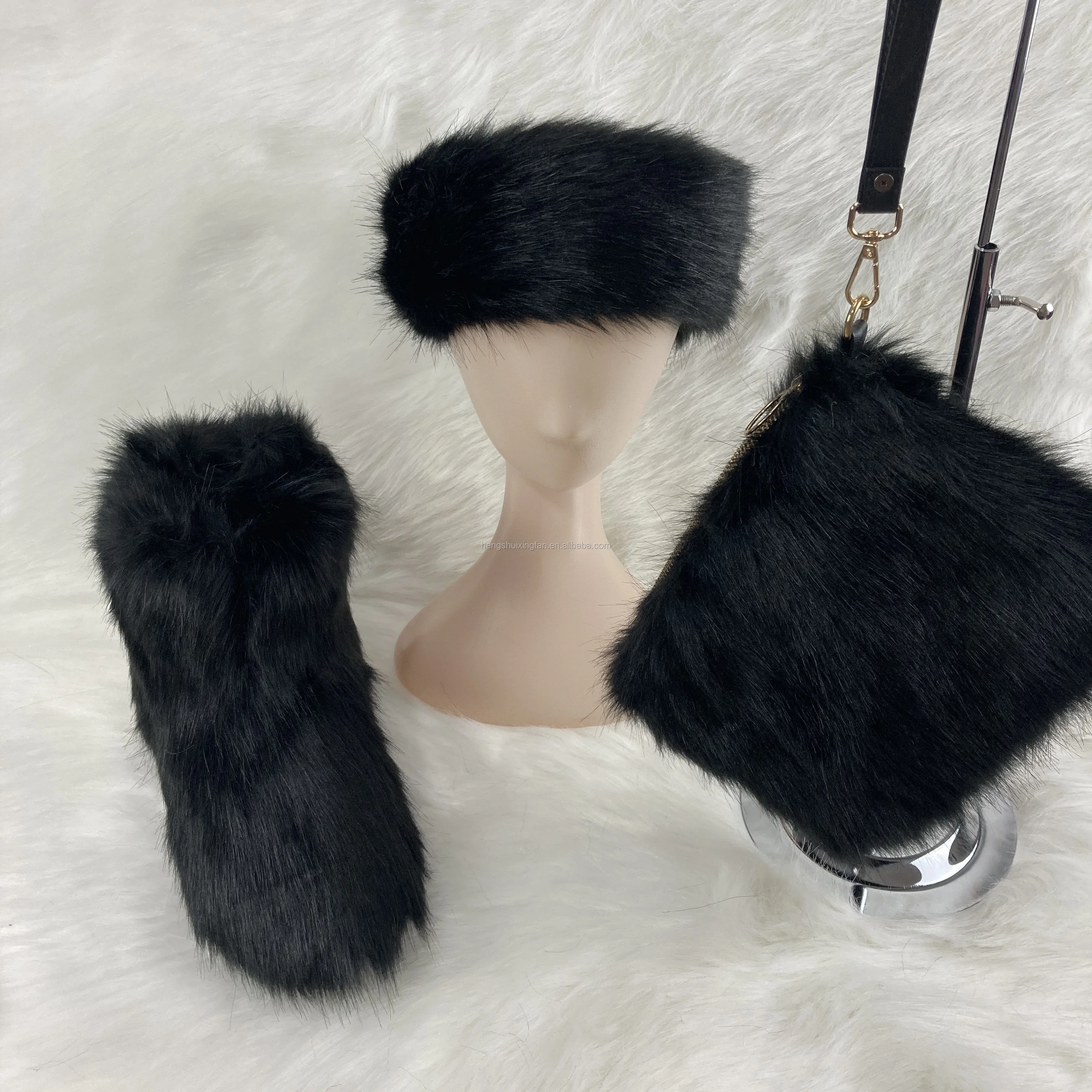 Оптовая цена, разноцветные ботинки из искусственного меха для детей с кошельком на голову