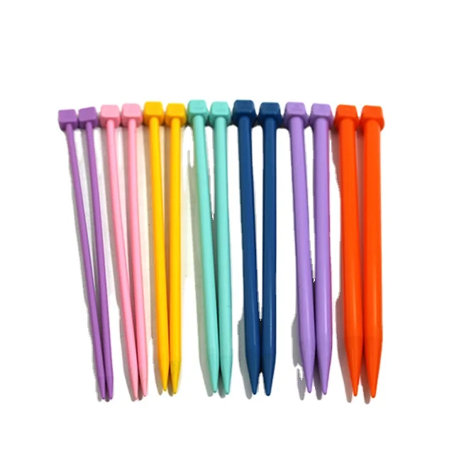 popular hotsale 25cm single point plastic knitting needles 4.0mm-10.0mm set knitting tools